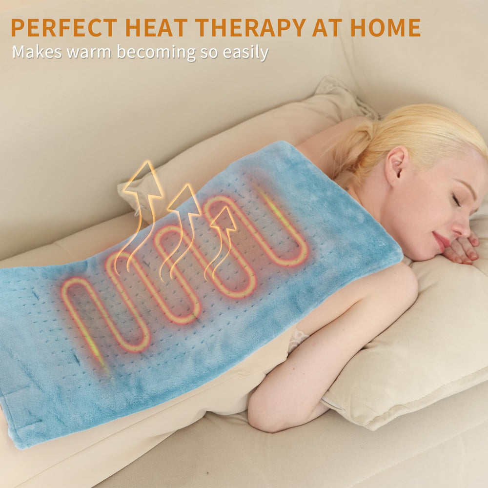 SAROO heating pad supports moist or dry heat therapy for versatile relaxation.