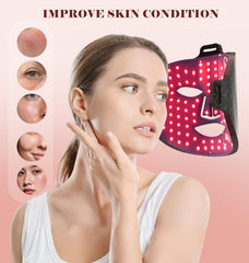 Satisure face mask in use on the face for full-face treatment.