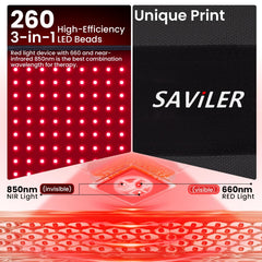 SAVILER red light pad on abdomen for comfortable post-activity relaxation