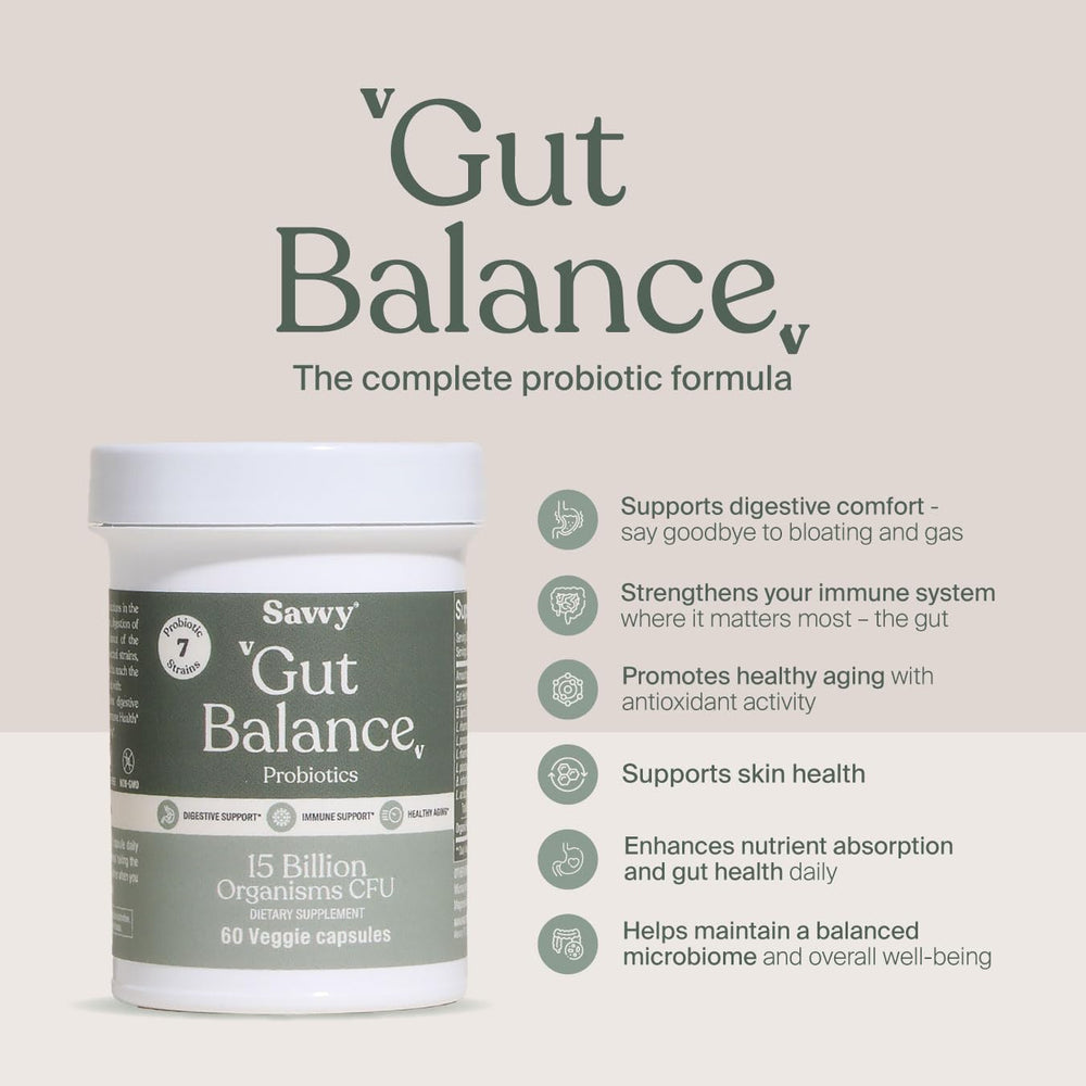 SAVVY label and packaging indicating vegan, non-GMO, and sugar-free formulation