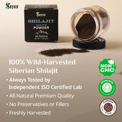 Sayan Shilajit powder scoop—easy portions for steady energy