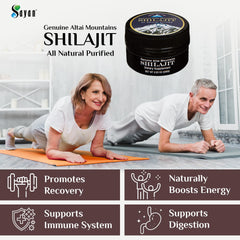 Sayan Pure Shilajit Resin Altai Mountains origin label indicating high-altitude potency