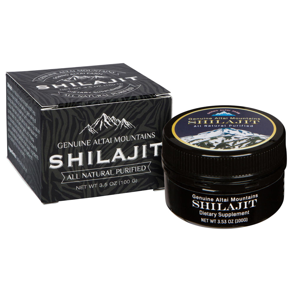 Sayan Pure Shilajit Resin jar close-up showing natural purity and texture