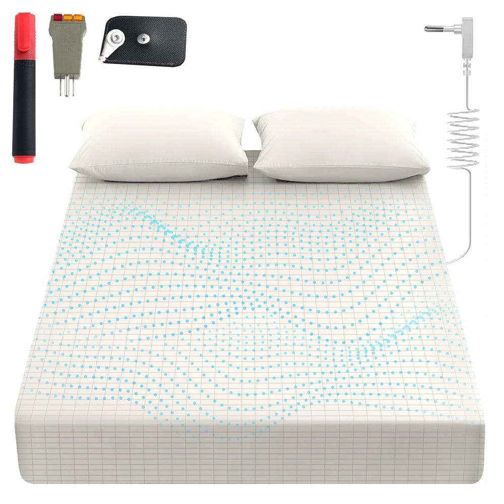 Sayorg grounding sheets king cover on bed, promoting comfortable, breathable sleep