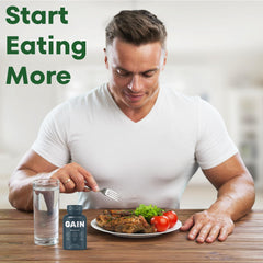 Scale Nutrition Gain serving guidance illustrating 2–3 capsules per day