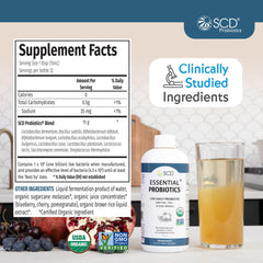 16-ounce bottle of SCD Probiotics ready for daily routine.