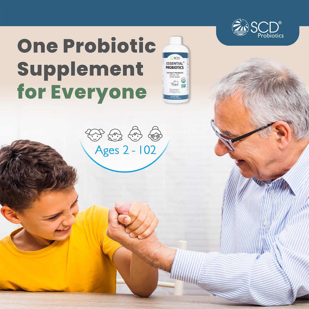 Immunity support concept with SCD Probiotics bottle.