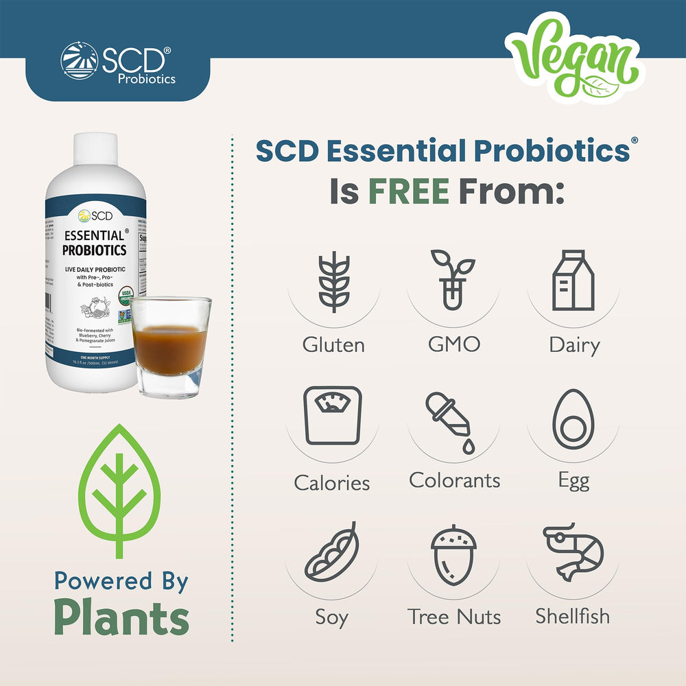 SCD Probiotics organic certification badge signals organic, non-GMO quality.