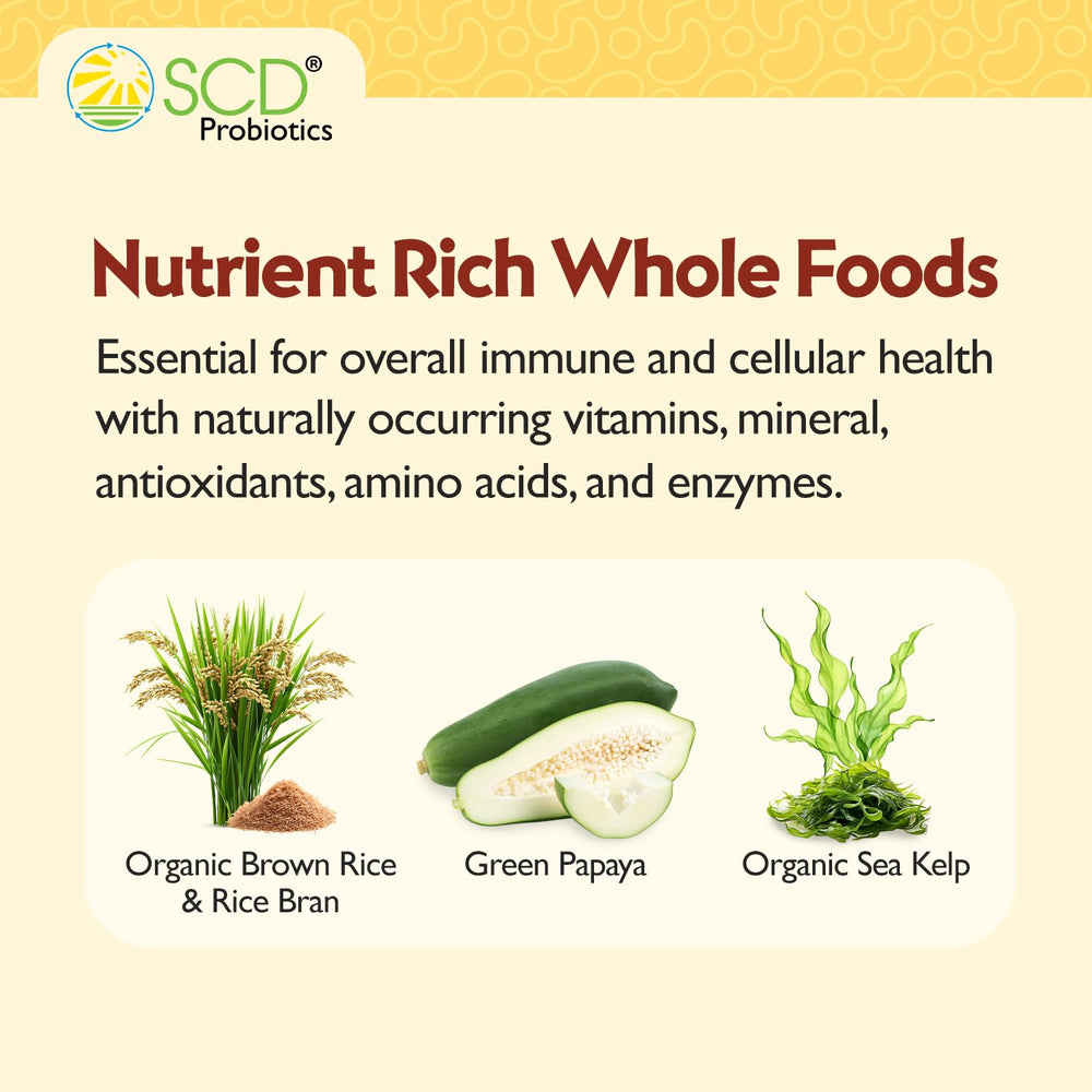 SCD Probiotics Xtra Immunity green papaya showcasing digestive enzymes
