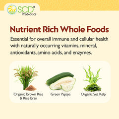 SCD Probiotics Xtra Immunity green papaya showcasing digestive enzymes