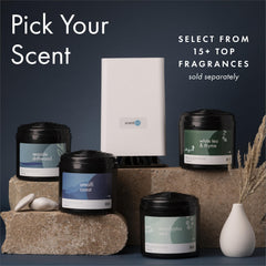 ScentAir Whisper Essential diffuser white body fits shelves or tabletops.
