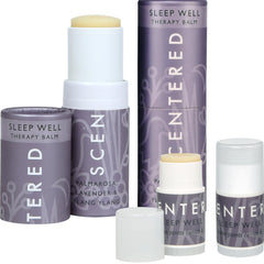 Scentered Sleep Well full-size balms in tins for nightly calm.