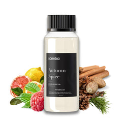 Scentia Autumn Spice bottle pour – premium essential oil blend for cozy ambiance