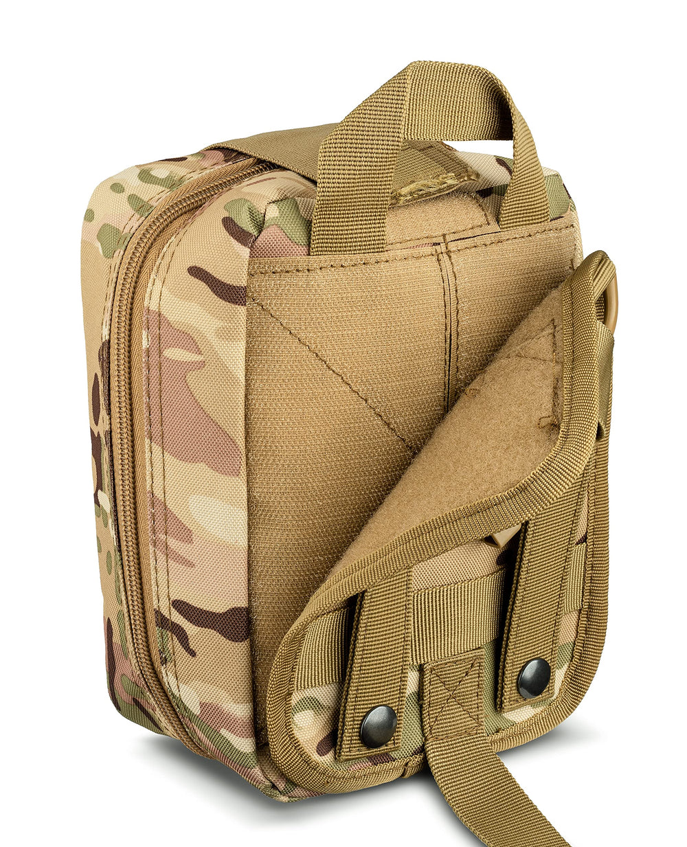 Velcro rear panel and quick-release design on the Scherber IFAK kit.
