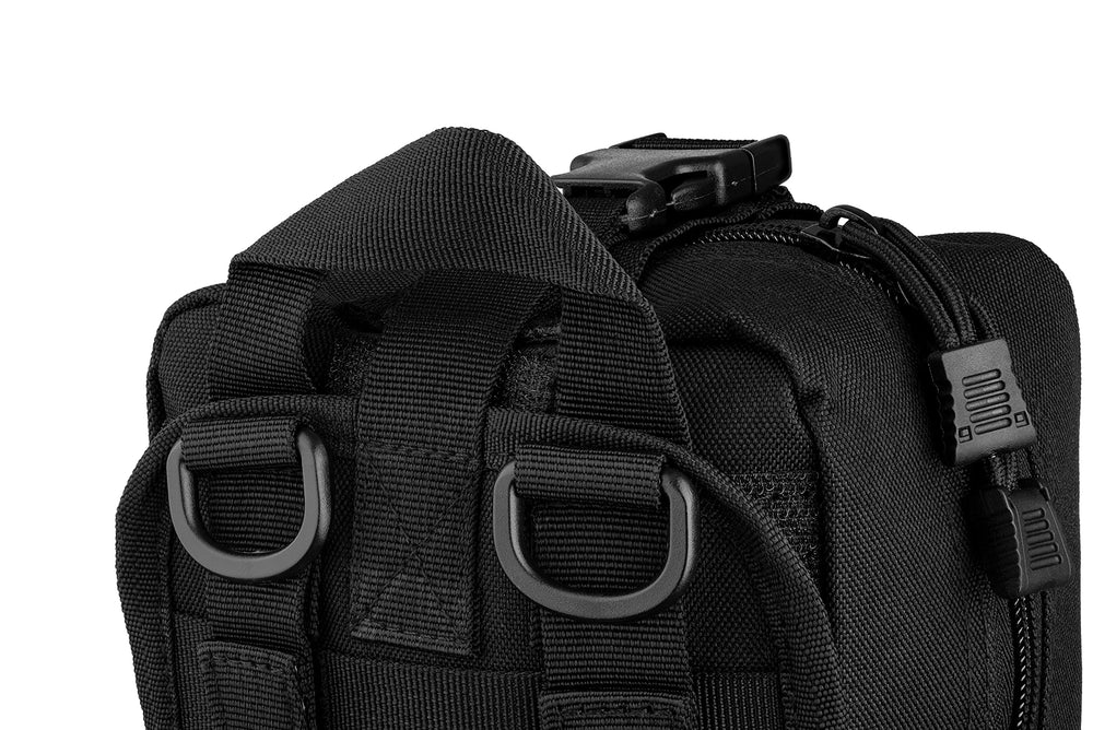 Three-tier organized storage to locate gear quickly.