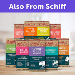 Schiff bottle sits on the kitchen counter for daily routine.