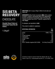 Science in Sport BETA Recovery label emphasizes clean ingredients and no artificial additives.