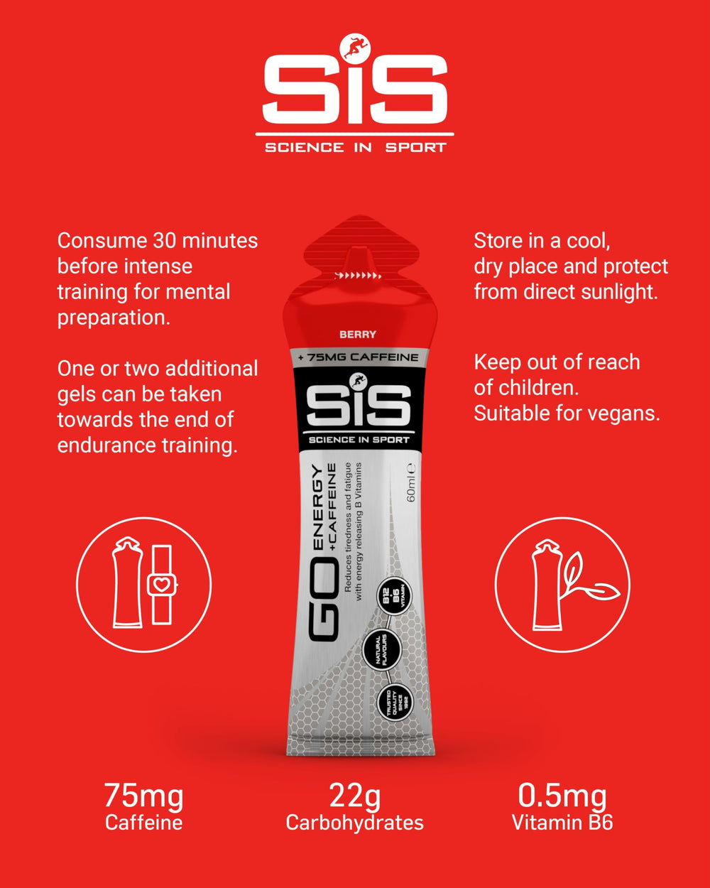 SIS Gel GO Energy + CAFF Berry used by athlete mid-race for sustained performance.