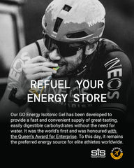 Science in Sport SIS Gel GO in-use during running offers fast isotonic fuel without water