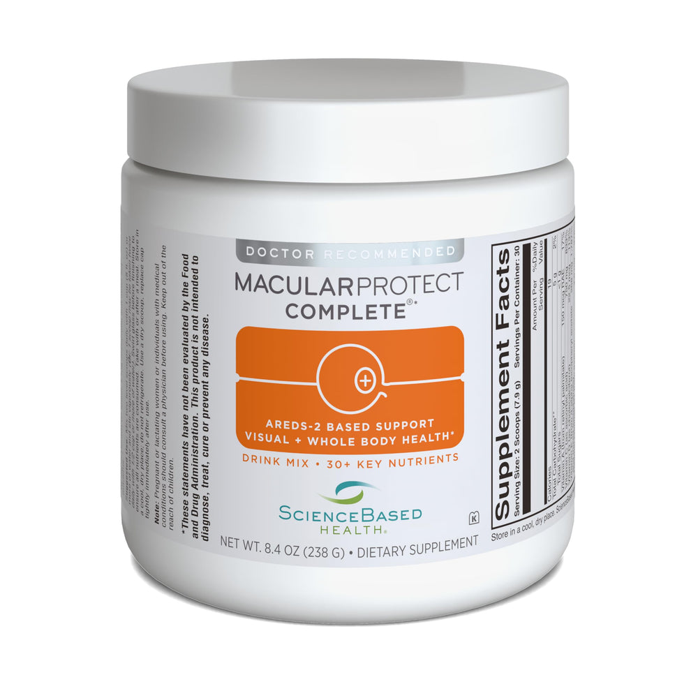 ScienceBased Health MacularProtect bottle front showing convenient daily eye health support.
