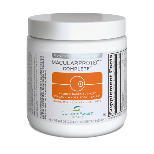 ScienceBased Health MacularProtect bottle front showing convenient daily eye health support.