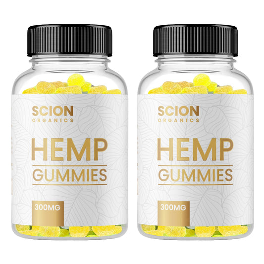 Scion Organics Hemp Gummies bottle front for daily wellness