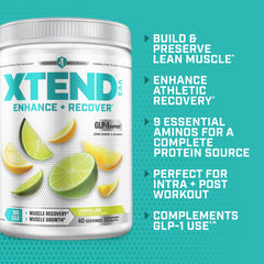 Xtend powder being poured into shaker showing clean ingredients.