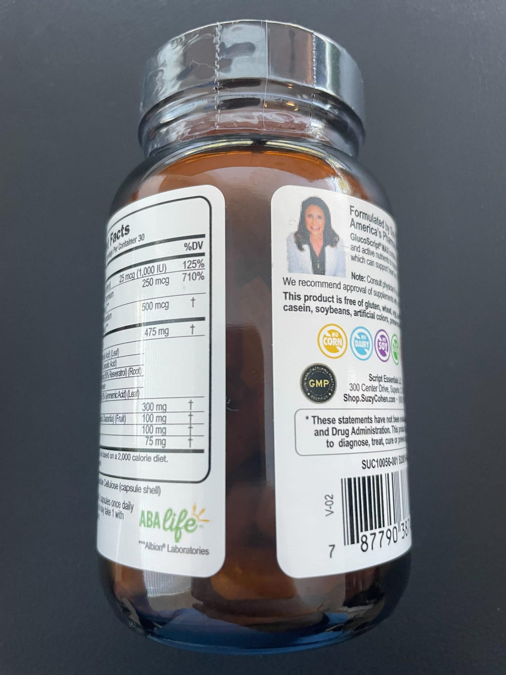Gluco Script cinnamon visual indicating natural flavor and balance.
