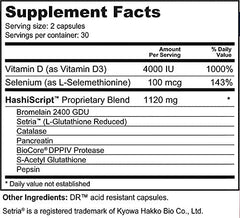 Script Essentials HashiScript label details highlighting ingredients and patent-pending formula.