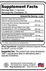 Script Essentials Immune Script bottle back showing label details and vegetarian capsule benefits