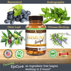 Script Essentials Immune Script capsules closeup easy-to-swallow daily use
