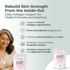 SCULPIFLEX collagen powder dissolving in water for quick hydration