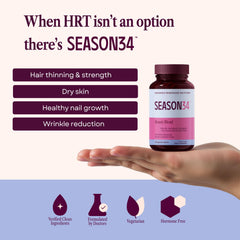 Close-up pour of SEASON34 Menopause Beauty Blend showing easy daily intake.