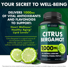 Secret Element bergamot capsules closeup highlighting convenient supplementation