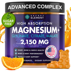 Secret Element orange gummies bottle with citrus flavor for daily magnesium support