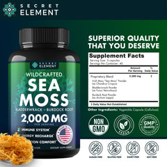 Secret Element plant-based formulation packaging showing gluten-free and non-GMO features