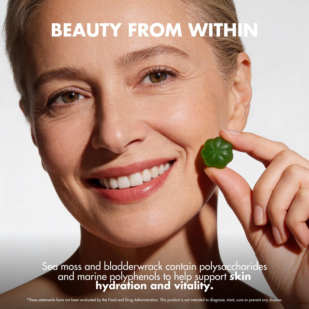 Secret Element Sea Moss Gummies glass in use demonstrates easy daily incorporation.