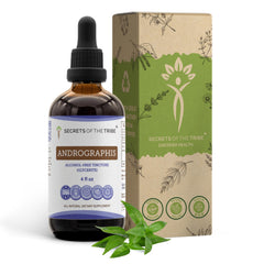 Secrets of the Tribe andrographis alcohol-free liquid extract bottle for convenient daily use