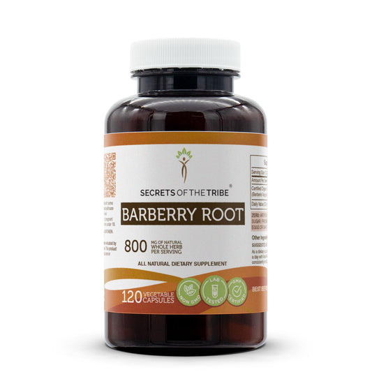 Secrets of the Tribe Barberry Root bottle with veggie capsules for daily use.