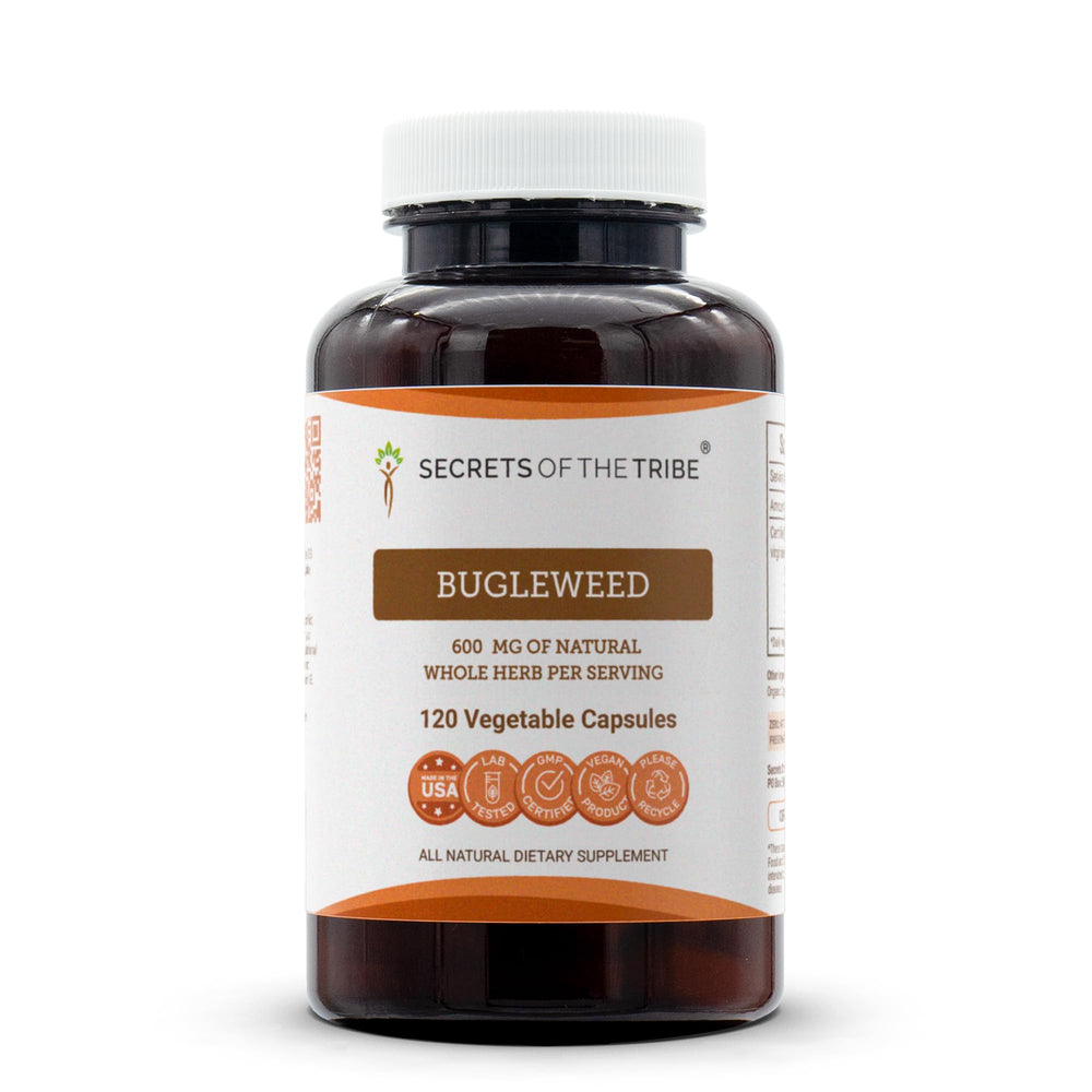 Secrets of the Tribe Bugleweed bottle image, easy daily use capsules.