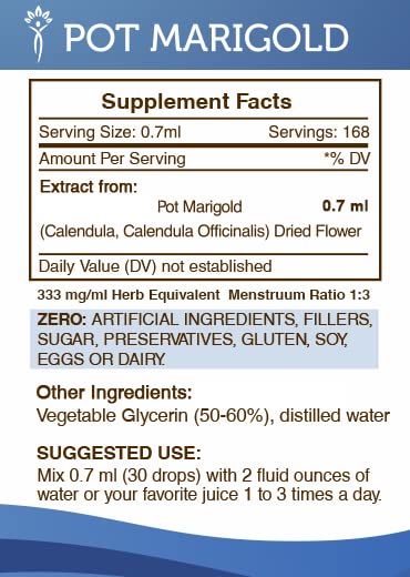 Secrets of the Tribe Calendula tincture drops on a spoon for gentle daily use.