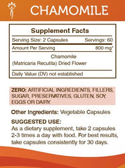 Secrets of the Tribe Chamomile dried flowers close-up, showcasing natural sourcing.