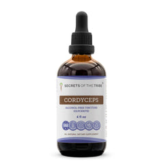 Secrets of the Tribe cordyceps liquid extract bottle showing premium tincture for daily vitality