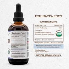 Secrets of the Tribe echinacea tincture root material close-up showing whole root source