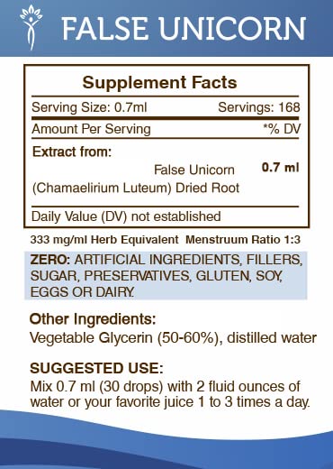 Secrets of the Tribe False Unicorn Tincture pour spout enabling easy dosing