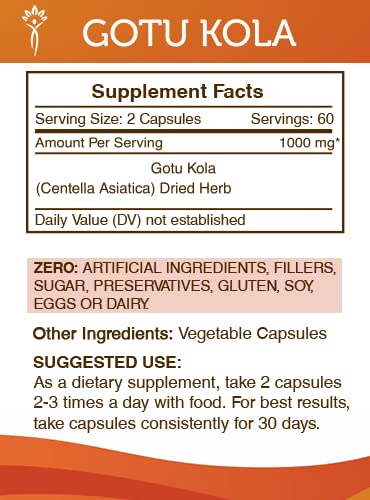 Secrets of the Tribe Gotu Kola label purity seal indicates clean ingredients.