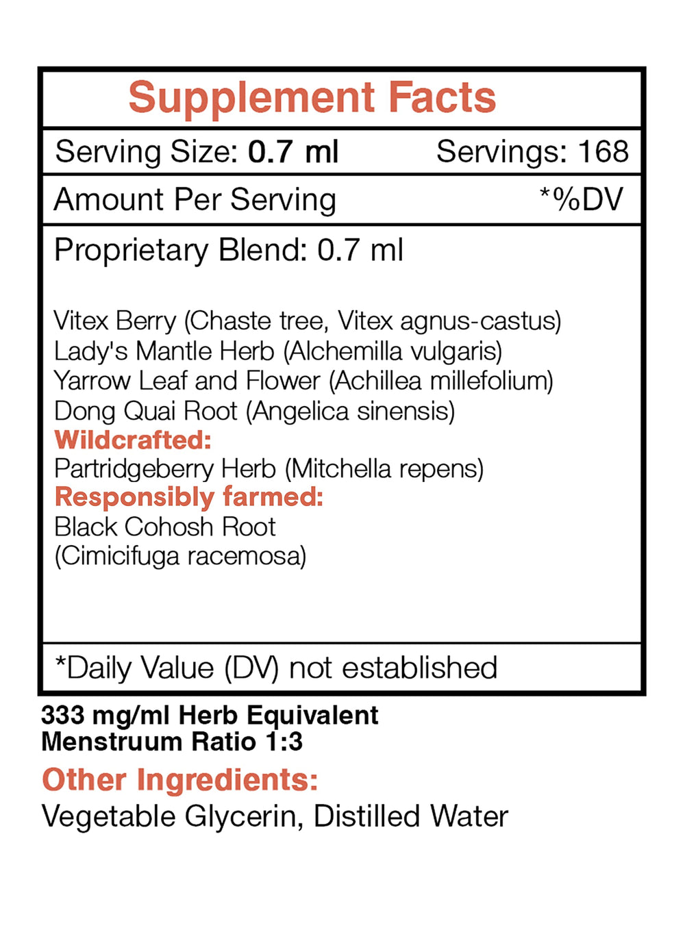 Herbal extract ingredients close-up showing wildcrafted botanicals