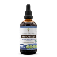 Secrets of the Tribe Hydrangea bottle label shows organic integrity and clean ingredients.