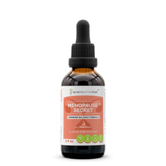 Secrets of the Tribe menopause secret bottle label for daily balance.