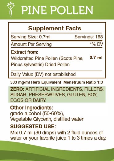Secrets of the Tribe Pine Pollen tincture lab certificate confirms purity and tested safety